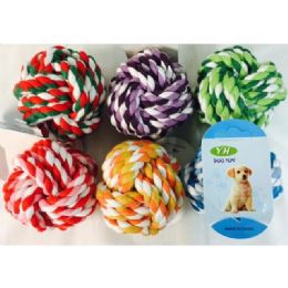 12 pieces Rope Knot Balls For Dogs - Assorted - Pet Toys