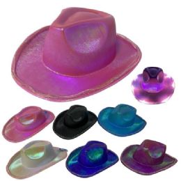 12 pieces LighT-Up Iridescent Metallic Cowboy Hats - Cowboy & Boonie Hat