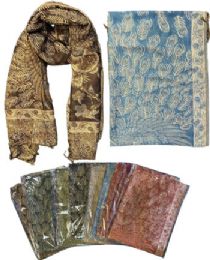 12 pieces of Phoenix Flower Print Pashmina Scarves - Assorted
