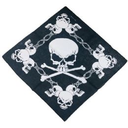 12 pieces Barbed Wire Skull Bandanas - Bandanas