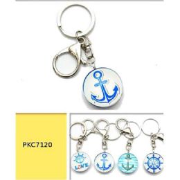 12 pieces Anchor Glass Keychains - Key Chains
