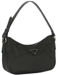 12 pieces Fasion Hobo Tessuto Mini With Detachable Strap - Black - Leather Purses and Handbags