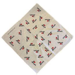 12 pieces White "i Love Jesus" Bandanas - Bandanas