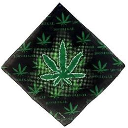 12 pieces Marijuana Leaf Bandanas - Bandanas