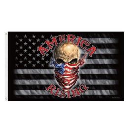 12 pieces "america Rising" Usa Skull Flags - 3ft X 5ft - Flag