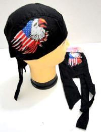 12 pieces Eagle Head With Torn Flag Skull Caps - Bandanas