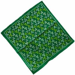 12 pieces Green Clover Bandanas - Bandanas