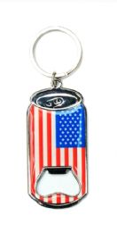 12 pieces Usa Flag CaN-Shaped Bottle Opener Keychains - Key Chains