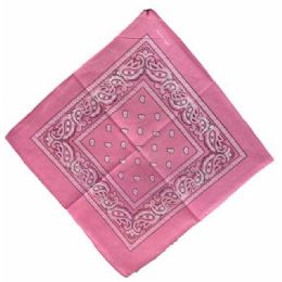 12 pieces Barbie Pink Paisley Fabric Bandanas - Bandanas