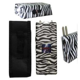 12 pieces Thunder Blast Stun Gun Flashlight With Carrying Case - Black & White Zebra Print - Outdoor Recreation