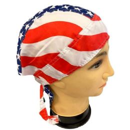 12 pieces Usa Flag Style Skull Caps - Bandanas
