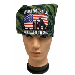 12 pieces "i Stand For The Flag And Kneel For The Cross" Camo Bandanas - Bandanas