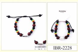 12 pieces Rasta Color Beaded Bracelets With Shell - Bracelets