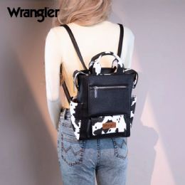 12 pieces of Wrangler Cow Print Convertible Backpack - Black & White