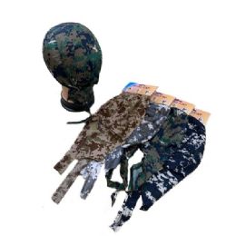 12 pieces Digital Camo Skull Caps - Assorted - Bandanas