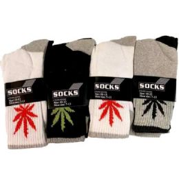 24 pieces Marijuana Man Long Socks - Mens Tube Sock