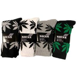 24 pieces Long Man Marijuana Socks - Mens Tube Sock