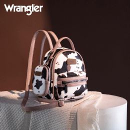 12 pieces of Wrangler Cow Print Mini Backpack With Coin Pouch - Pink