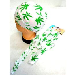 12 pieces Marijuana Skull Caps - White - Bandanas