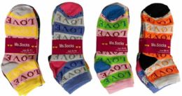 120 pieces Woman Socks With Love Design - Womens Crew Sock