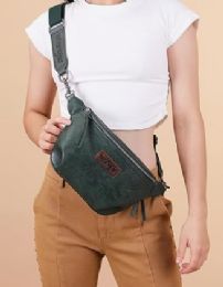 12 pieces Wrangler Vintage Sling Bag Unisex Chest Bum Bag Crossbody - Green - Handbags