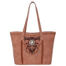 12 pieces Montana West Embossed Collection Concealed Carry Tote - Brown - Tote Bags & Slings