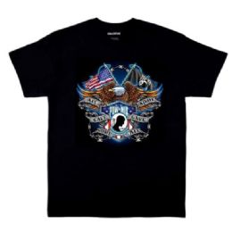 12 pieces Pow Mia Eagle Black Color T-Shirt Xxl - Patriotic Tees