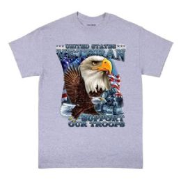 6 pieces U.s. Veteran Support Sports Grey Color T-Shirt Xxl - Patriotic Tees