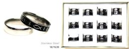 12 pieces 2pcs Set Stainless Steel Man Ring - Rings