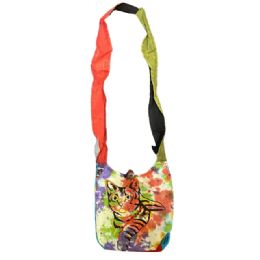 5 pieces Mini Sling Bags - Colorful Tie Dye Cat - Tote Bags & Slings