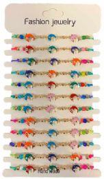 12 pieces Colorful Dolphin Fashion Bracelets - Assorted - Bracelets