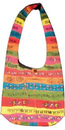 5 pieces Nepal Handmade Hemp/cotton Hobo Bags - Rainbow Embroidery - Handbags