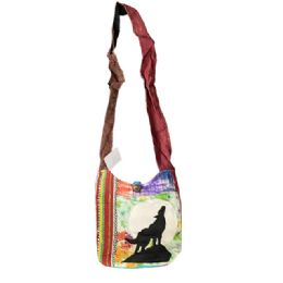 5 pieces RazoR-Cut Patchwork Mini Sling Bags - Tie Dye Wolf Moon - Tote Bags & Slings