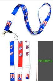 12 pieces Puerto Rico Lanyard Necklace Keychains - Key Chains