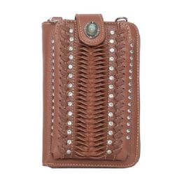 12 pieces Montana West American Bling Crossbody Wallet Purse - Brown - Handbags