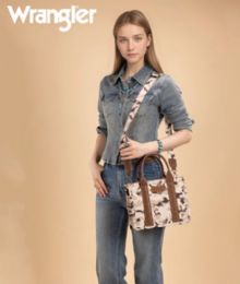 12 pieces Wrangler Camo Print Concealed Carry Tote/crossbody -Brown - Tote Bags & Slings