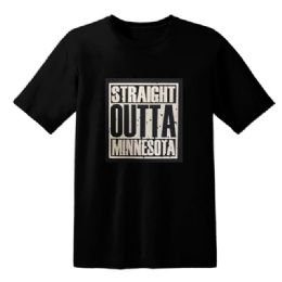 12 pieces Straight Outta Minnesota Black T Shirt - Retro Tees