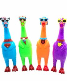 12 pieces Colorful Squeeze Shrilling Chicken Toys - Assorted - Slime & Squishees