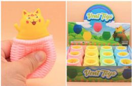 12 pieces Squeeze/poP-Up Cat In The Basket - Slime & Squishees