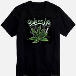 12 pieces High On Life Black Tshirt Plus Size - Retro Tees