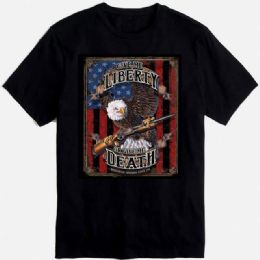 12 pieces Black Tshirt "give Me Liberty" - Retro Tees