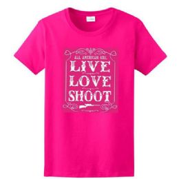 6 pieces Live Love Shoot Pink Color T-Shirt Xxl - Patriotic Tees
