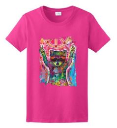 12 pieces Cosmic Trash Panda T-Shirt Pink Color - Retro Tees
