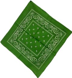 12 pieces Bandana Kelly Green Paisley Fabric - Bandanas