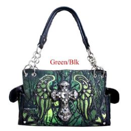 12 pieces Winged Cross Tree Camo Handbag - Green - Handbags