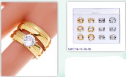 12 pieces Diamon Golden And Silver Double Ring - Rings