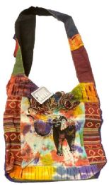 5 pieces Nepal Handmade Hemp/cotton Hobo Bags - Tie Dye Elephant - Handbags