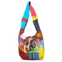 5 pieces Handmade RazoR-Cut Patchwork Hobo Bags - Tie Dye Cat - Handbags