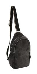 12 pieces DuaL-Compartment Denim Crossbody Sling Purse - Black - Shoulder Bags & Messenger Bags