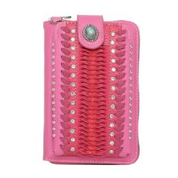 12 pieces Montana West American Bling Crossbody Wallet Purse - Pink - Shoulder Bags & Messenger Bags